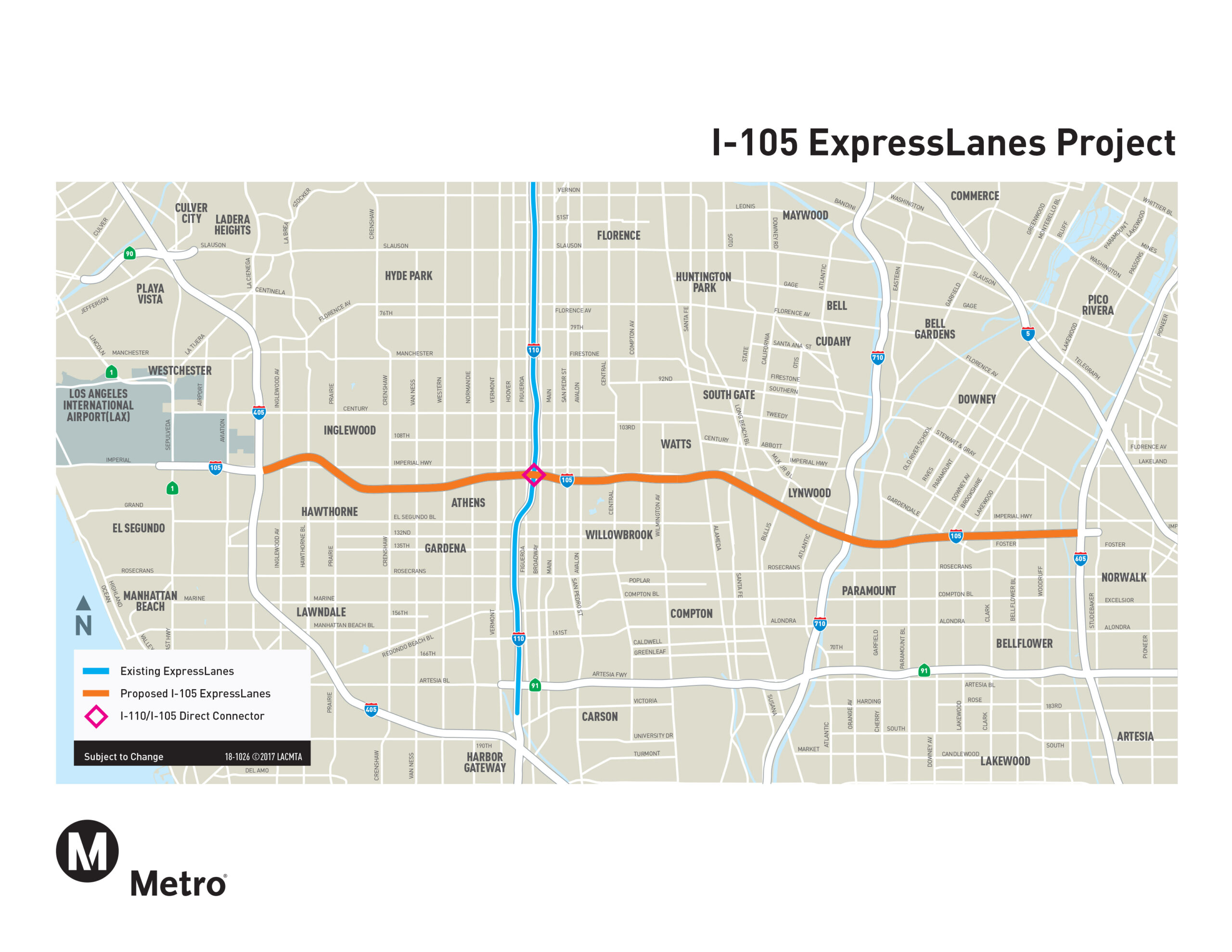 I-105 ExpressLanes Project Map