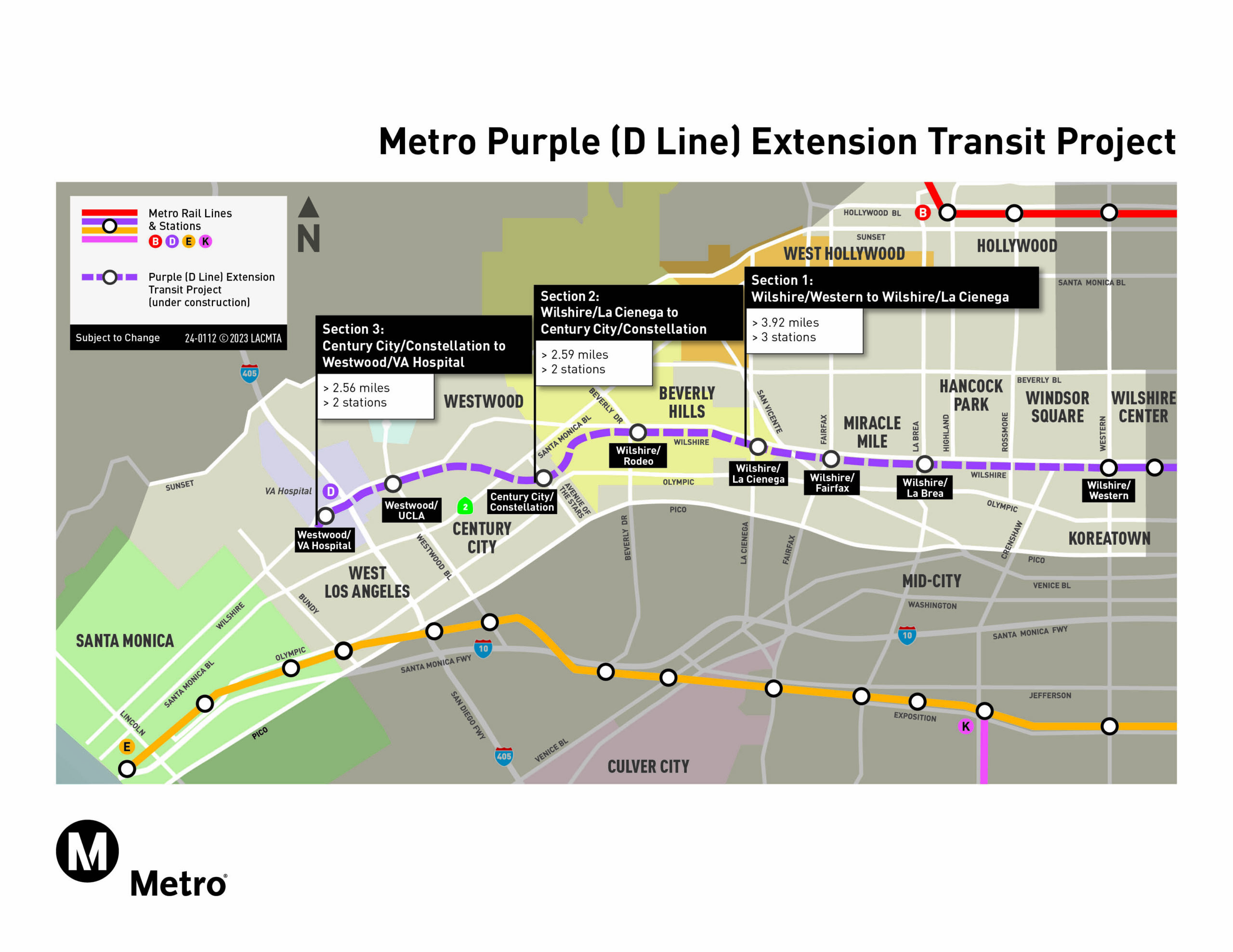 Purple (D Line) Extension map