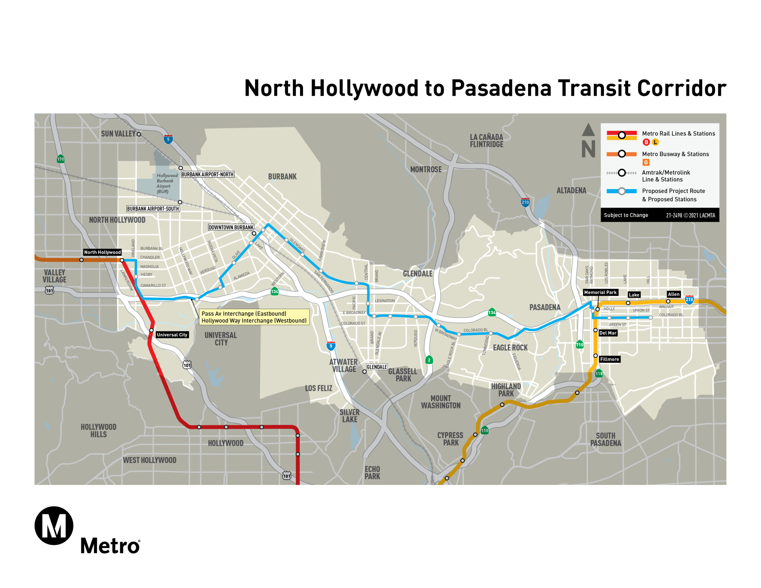 North Hollywood to Pasadena Transit Corridor Project Map