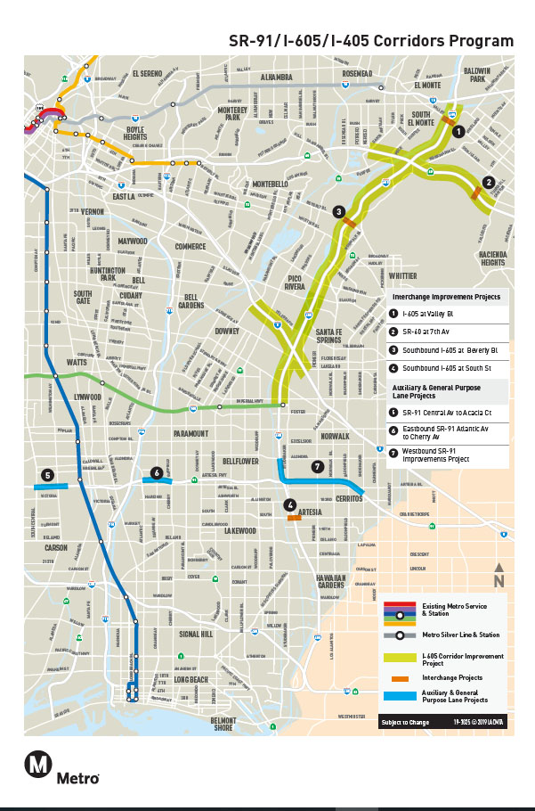 SR-91/I-605/I-405 Corridors Program Project Map