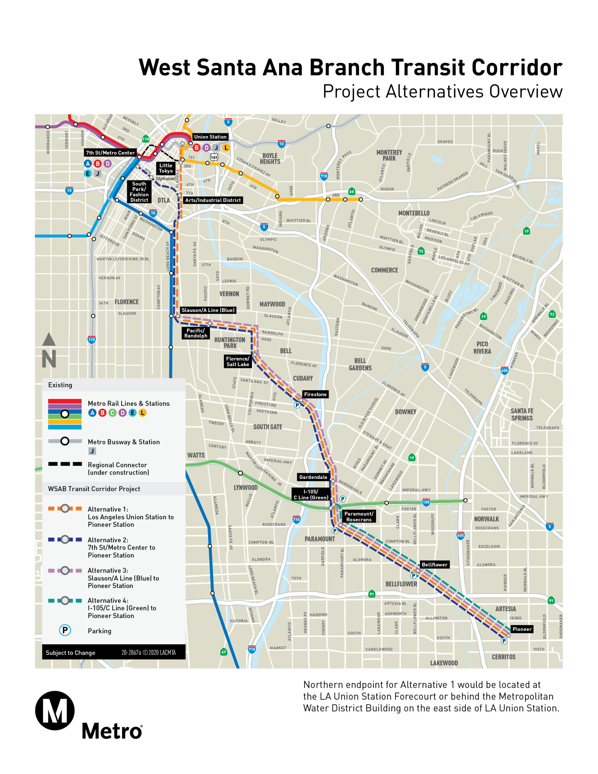 West Santa Ana Branch Transit Corridor Project Map