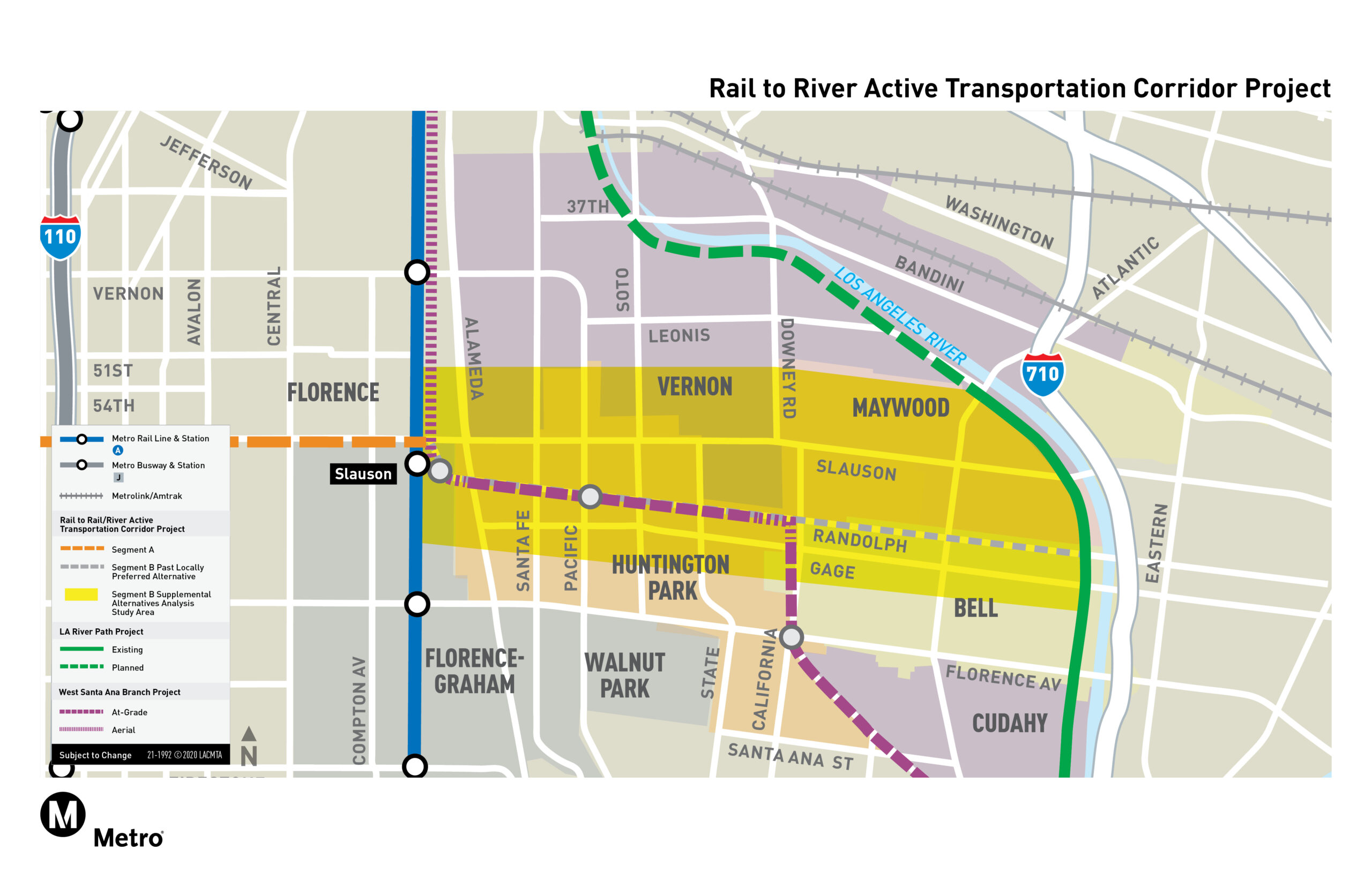 Rail to River Active Transportation Corridor Project Map