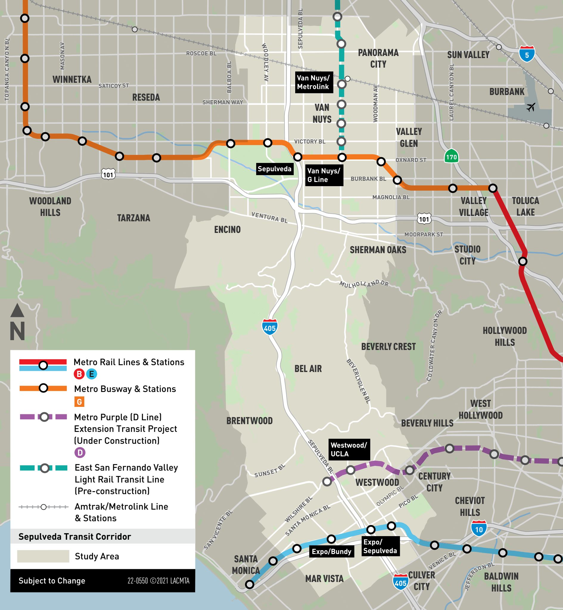 Sepulveda Transit Corridor Study Area Map