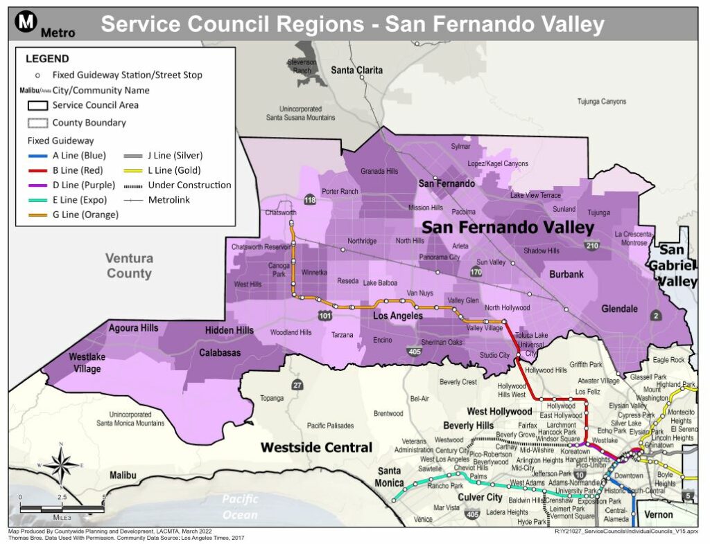 Map of San Fernando Valley Service Council