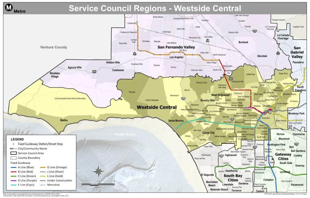 Map of Westside/Central Service Council