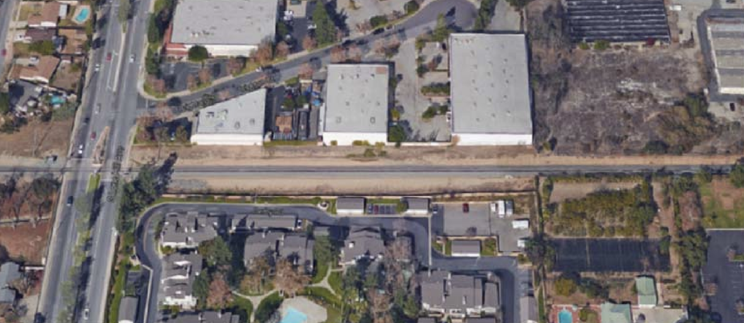 Aerial view of Lonehill Avenue to White Avenue Double-Track area.