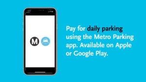 Mobile device with Metro Parking app.