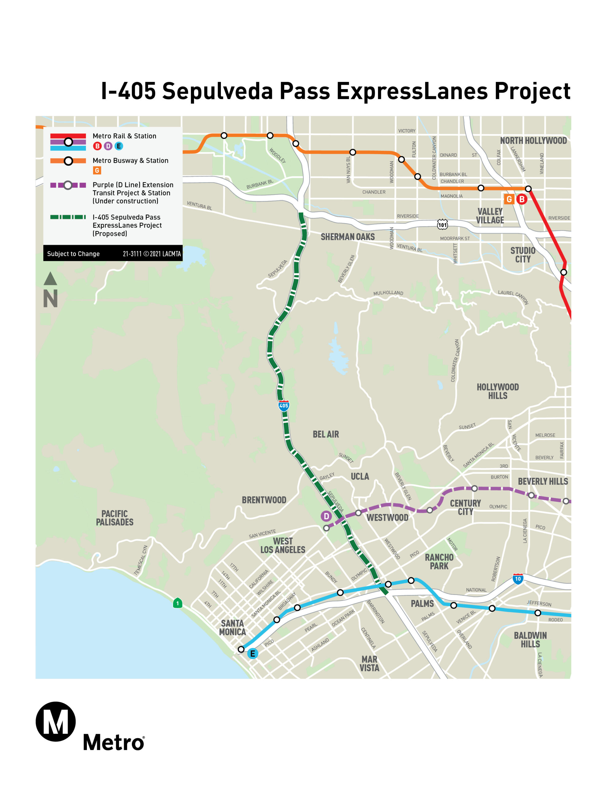 I-405 Sepulveda Pass ExpressLanes Project Map