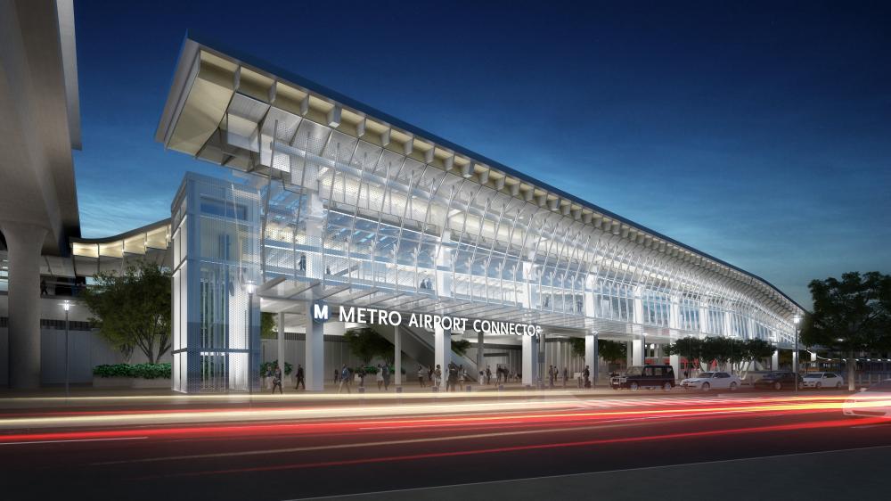 Rendering of the he Airport Metro Connector Project (AMC).