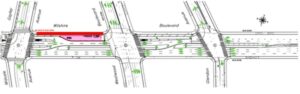 Part of Stage 1- Wilshire Blvd Between Gayley Avenue and Westwood Avenue Map