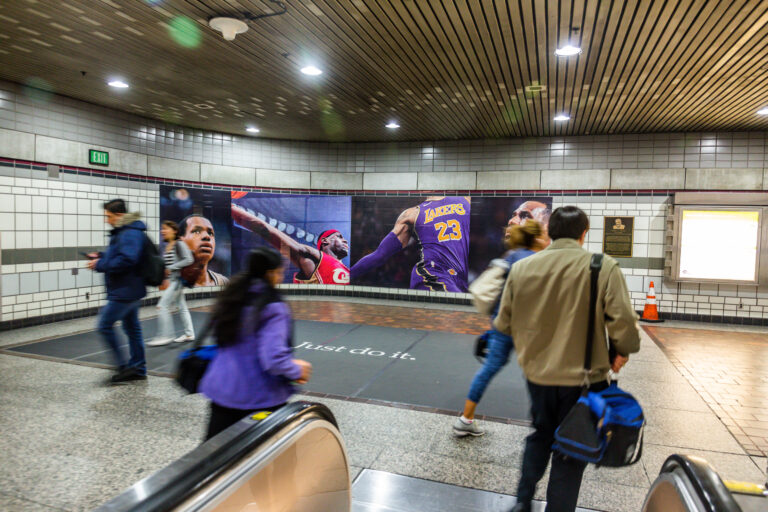 Metro Center Station Scaled Ad featuring Lebron James for Nike.