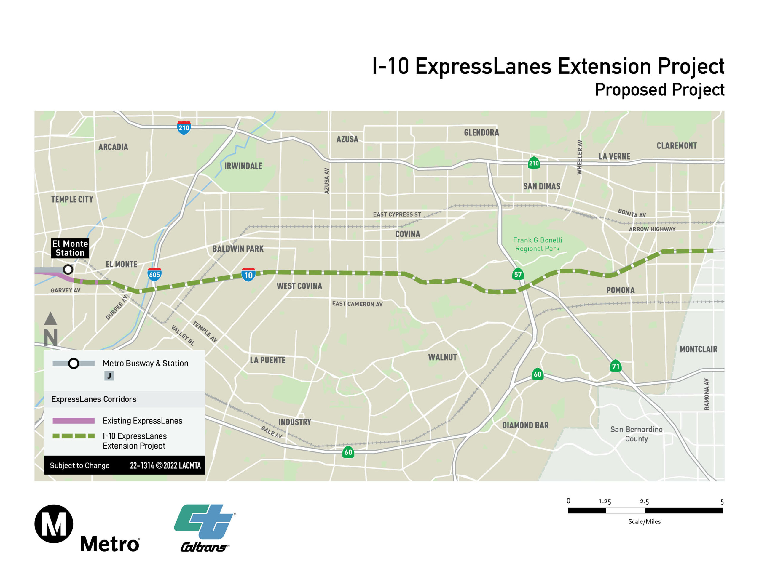 I-10 ExpressLanes Extension Project Map